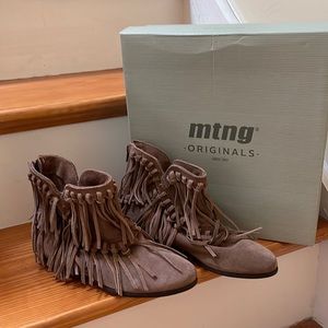 Suede Fringed Booties
